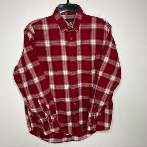 Cabela’s‎ red plaid flannel button down shirt size medium